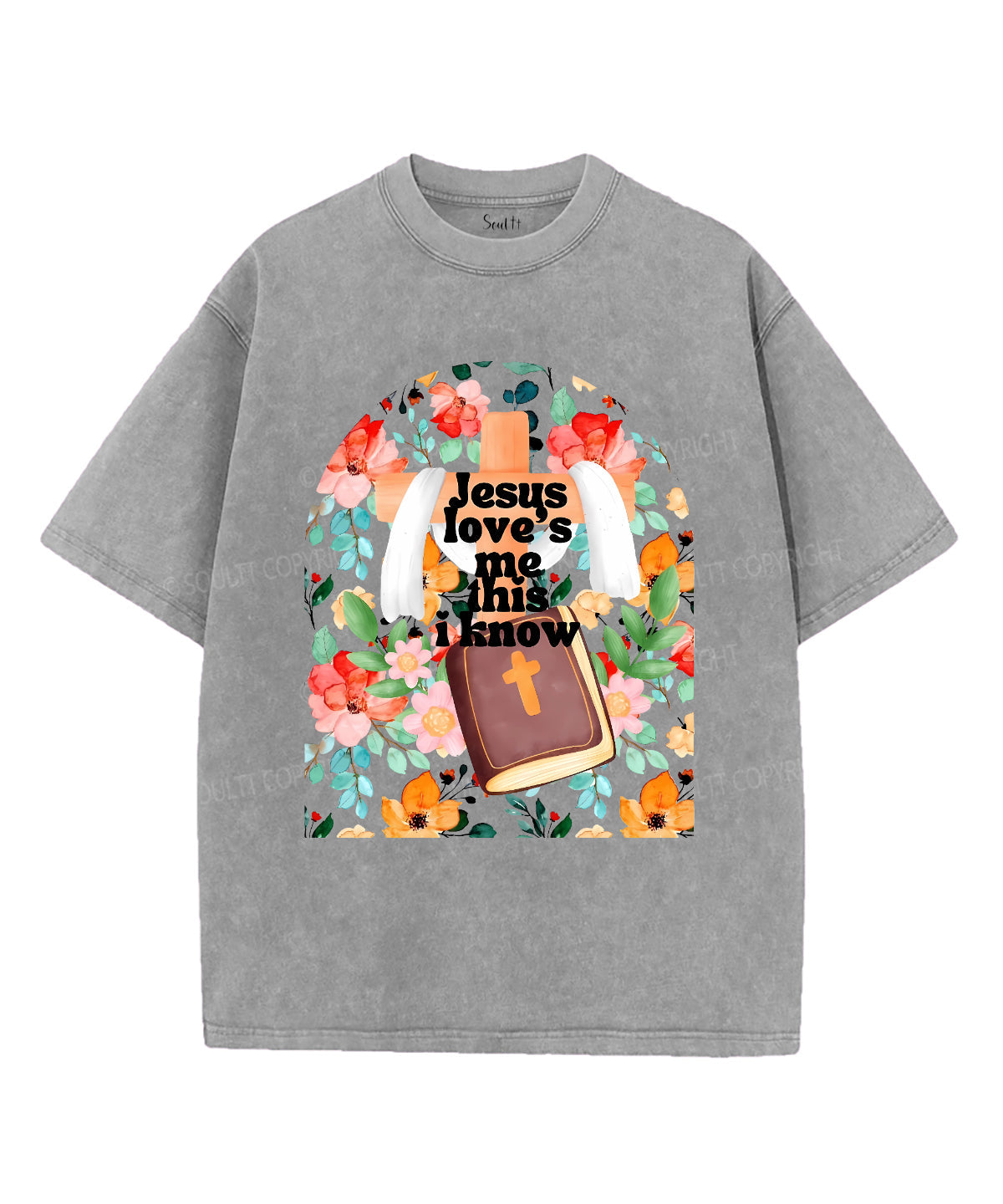 Jesus Love's Me This I Kniw Unisex Washed Christian T-shirt