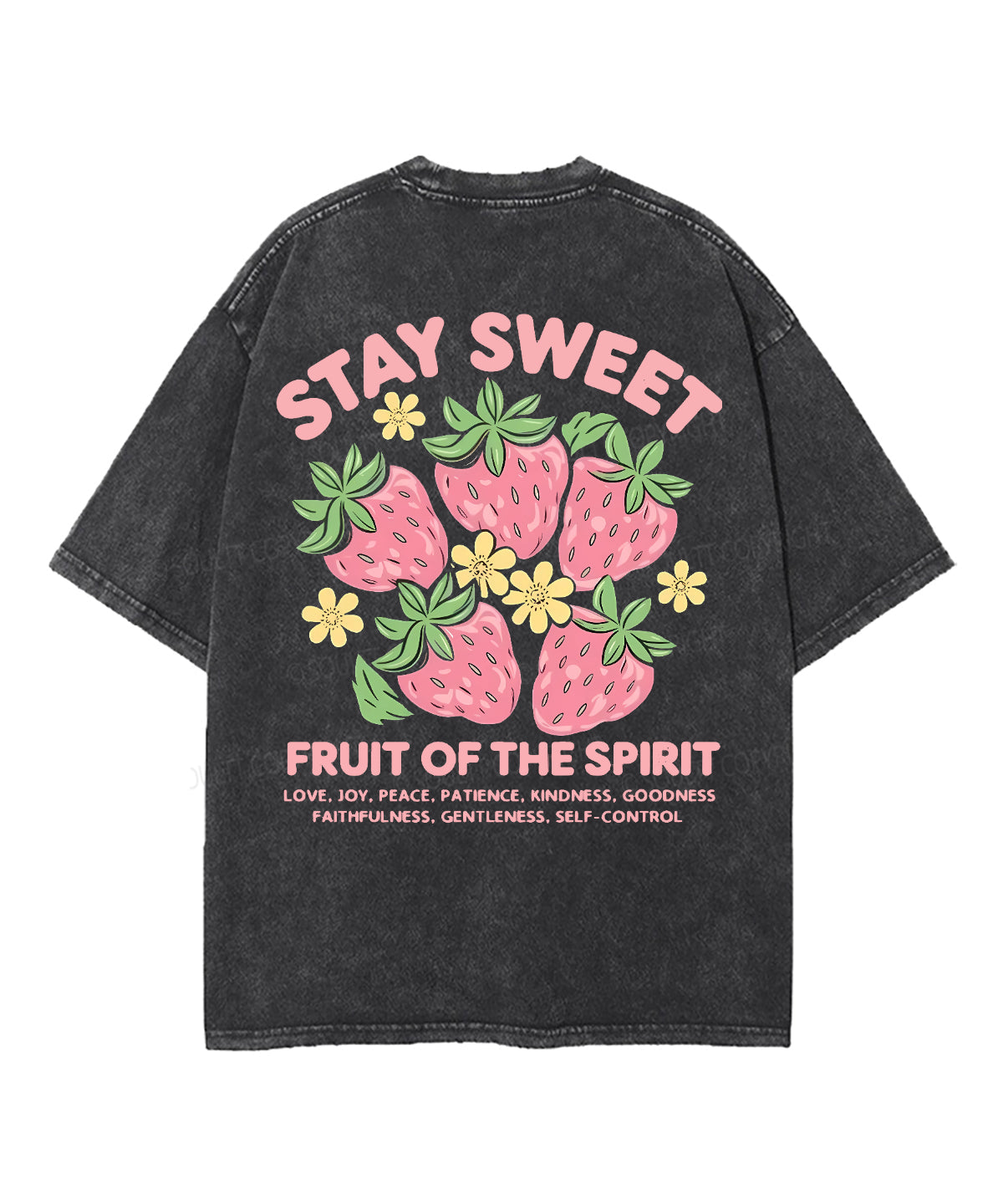 Fruit Of The Spirit Double Sided Unisex Washed Christian T-shirt Style029