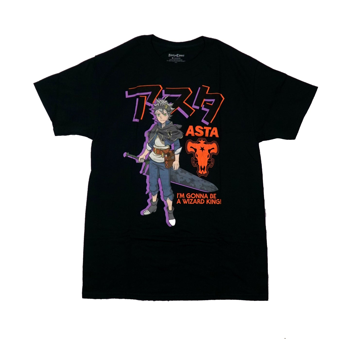 Black Clover Mens T-Shirt - Asta Holding "I'm Gonna Be A Wizard King"