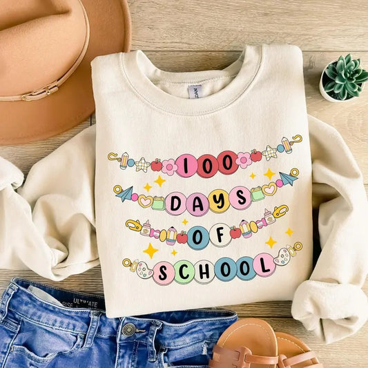 100 Days Of School Bracelet Shirt, Teacher 100 Days of School Outfit, Celebrate 100th Day, Funny Teacher Student Shirt, Gift For Teacher
