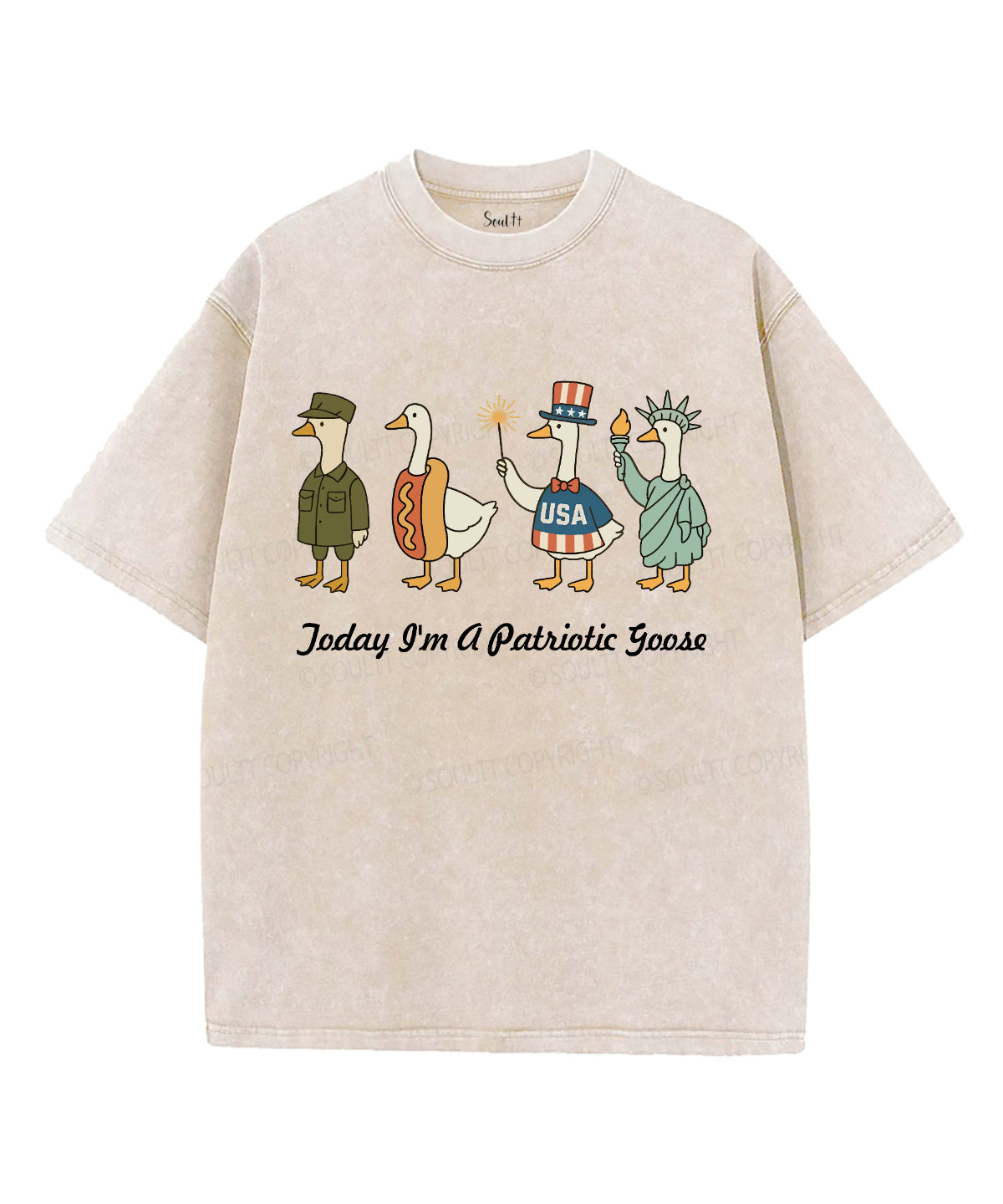 Today I'm A Patriotic Goose Unisex Washed Christian T-shirt