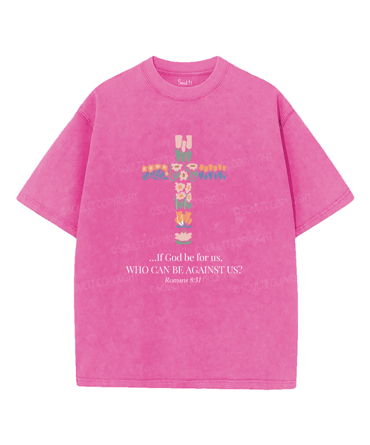If God Be For Us Washed Christian T-shirt
