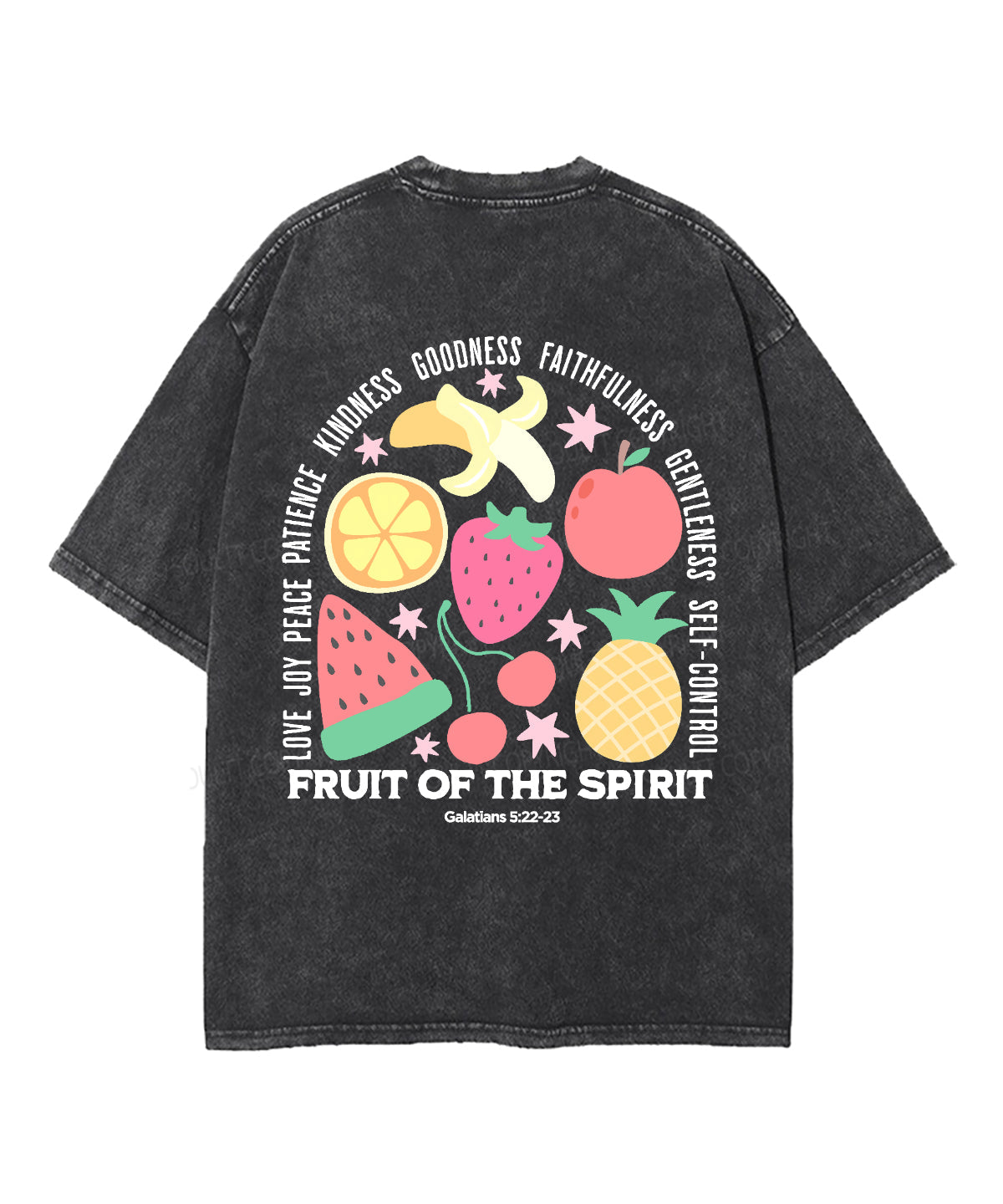 Fruit Of The Spirit Double Sided Unisex Washed Christian T-shirt Style009