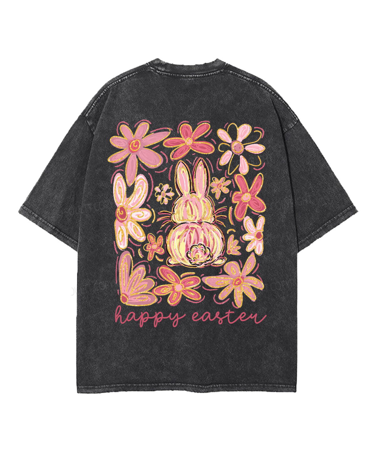 Happy Easter Double Sided Unisex Washed Christian T-shirt