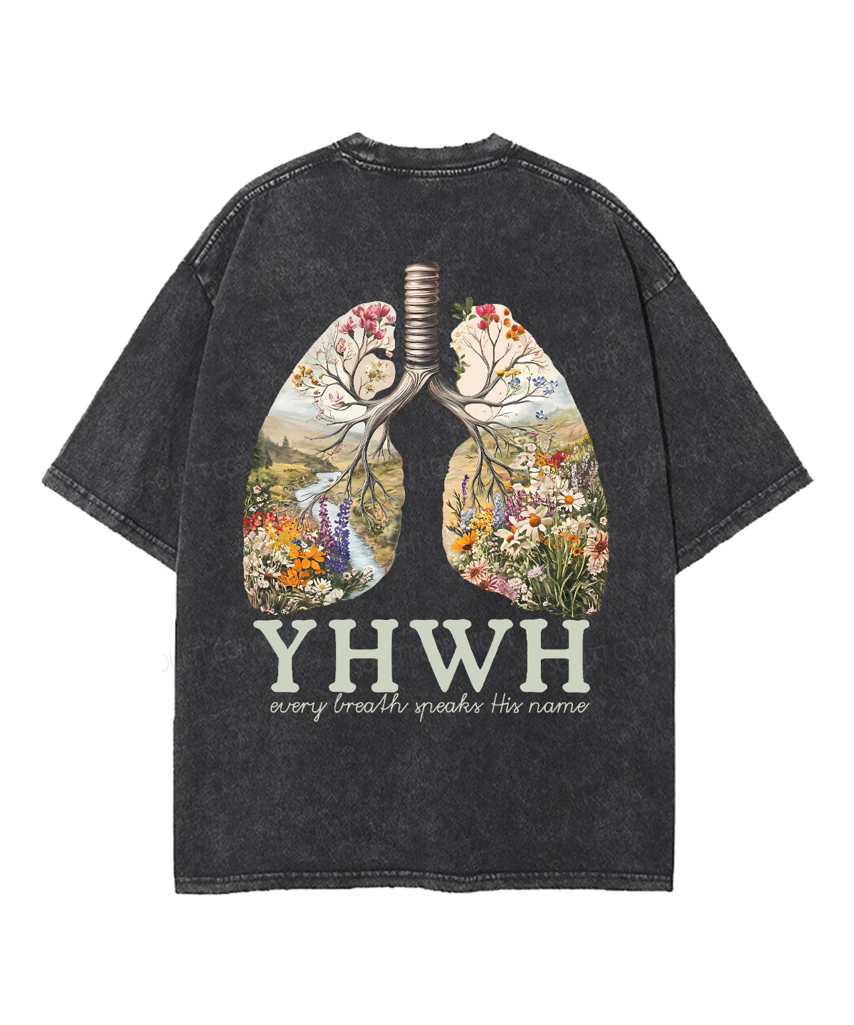 Every Breath Speaks His Name Double Sided Unisex Washed Christian T-shirt
