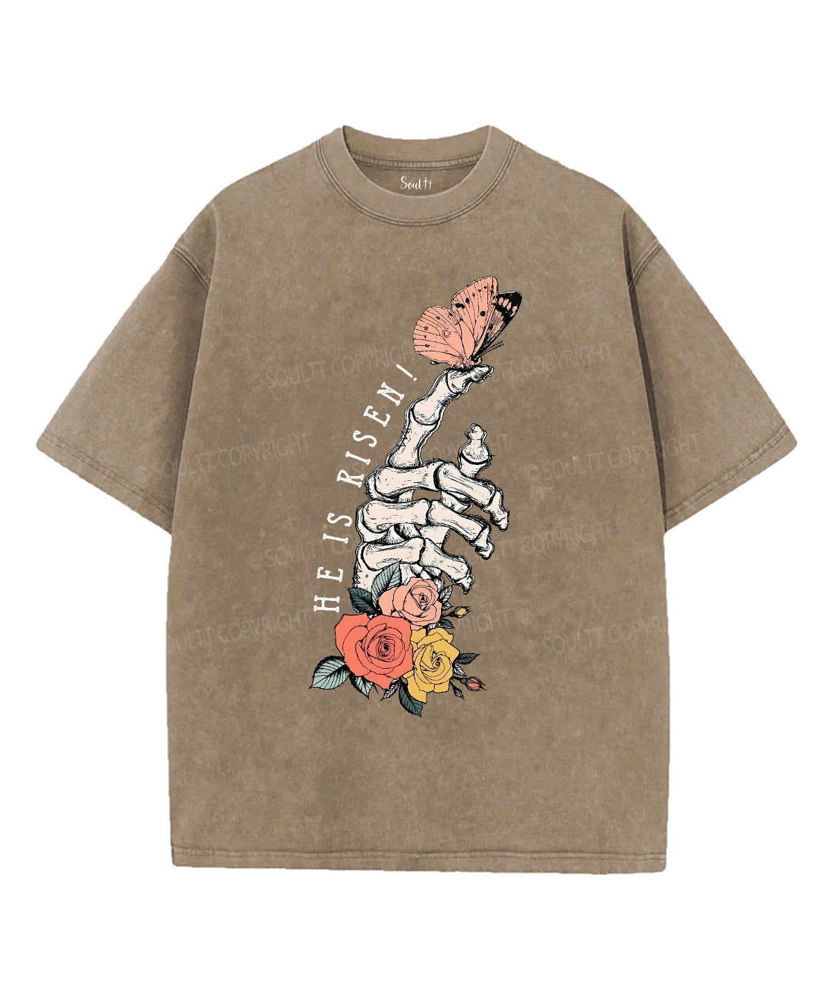 He Is Risen Unisex Washed Christian T-shirt Style007