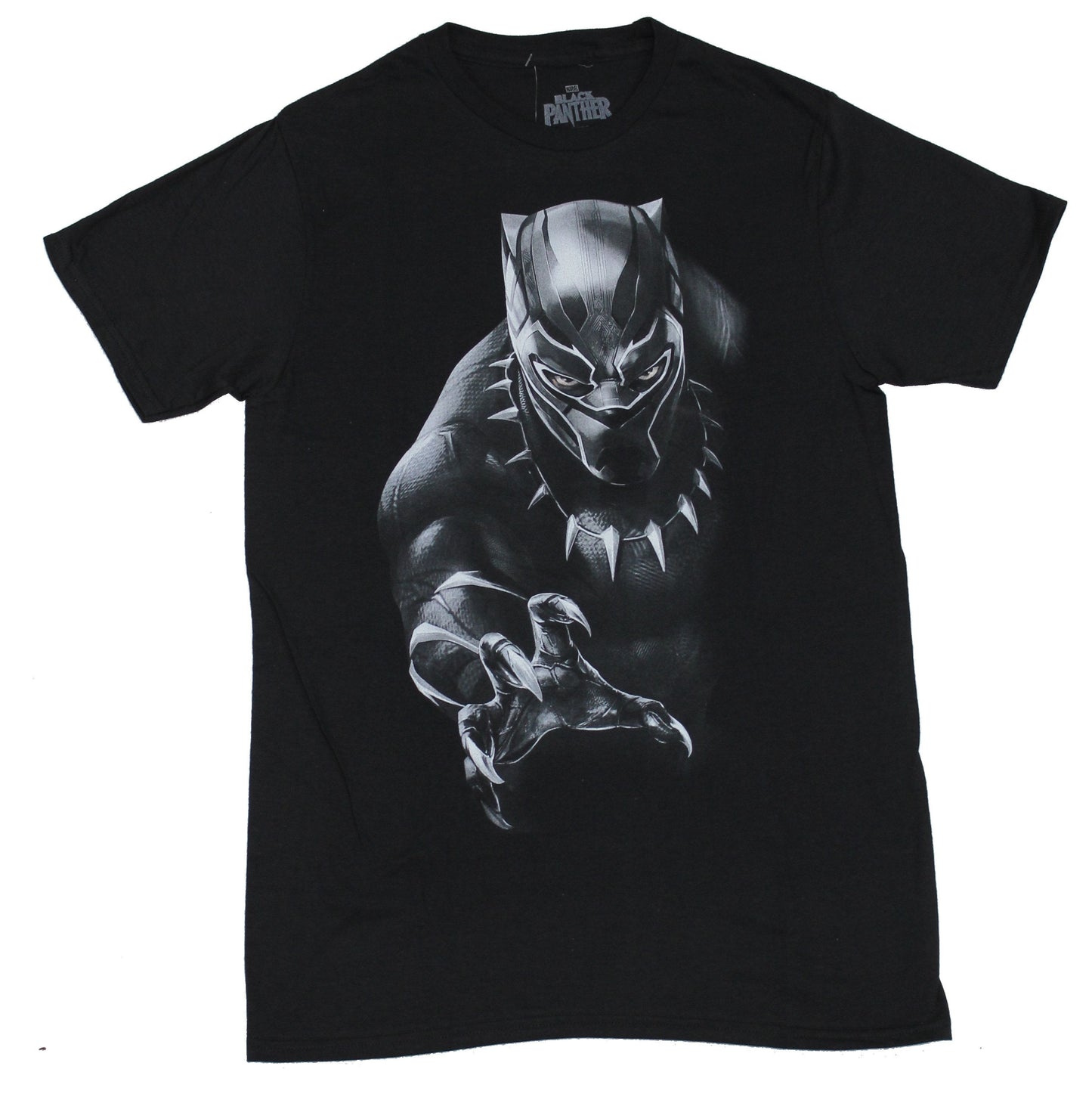 Black Panther Mens T-Shirt - White Reaching Black Panther Image