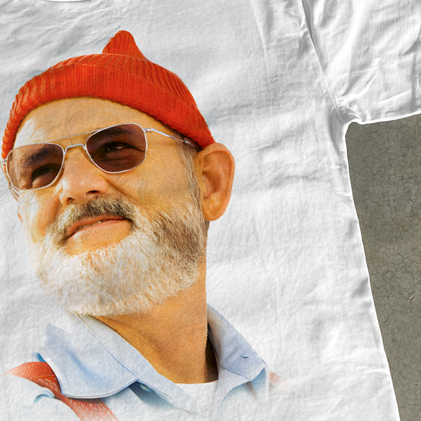 BILL 'LIFE AQUATIC' SEA FARING HEADSHOT HEAVYWEIGHT WHITE TEE