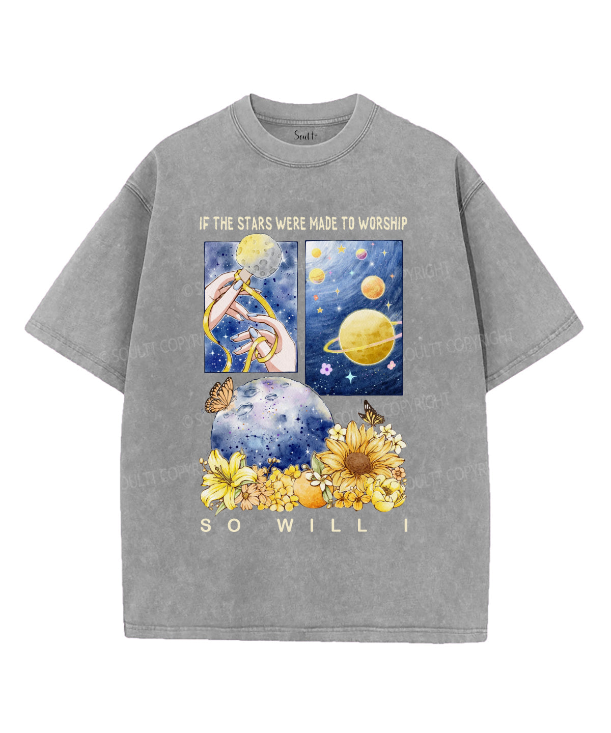If The Stars Were Made For Worship Washed Christian T-shirt