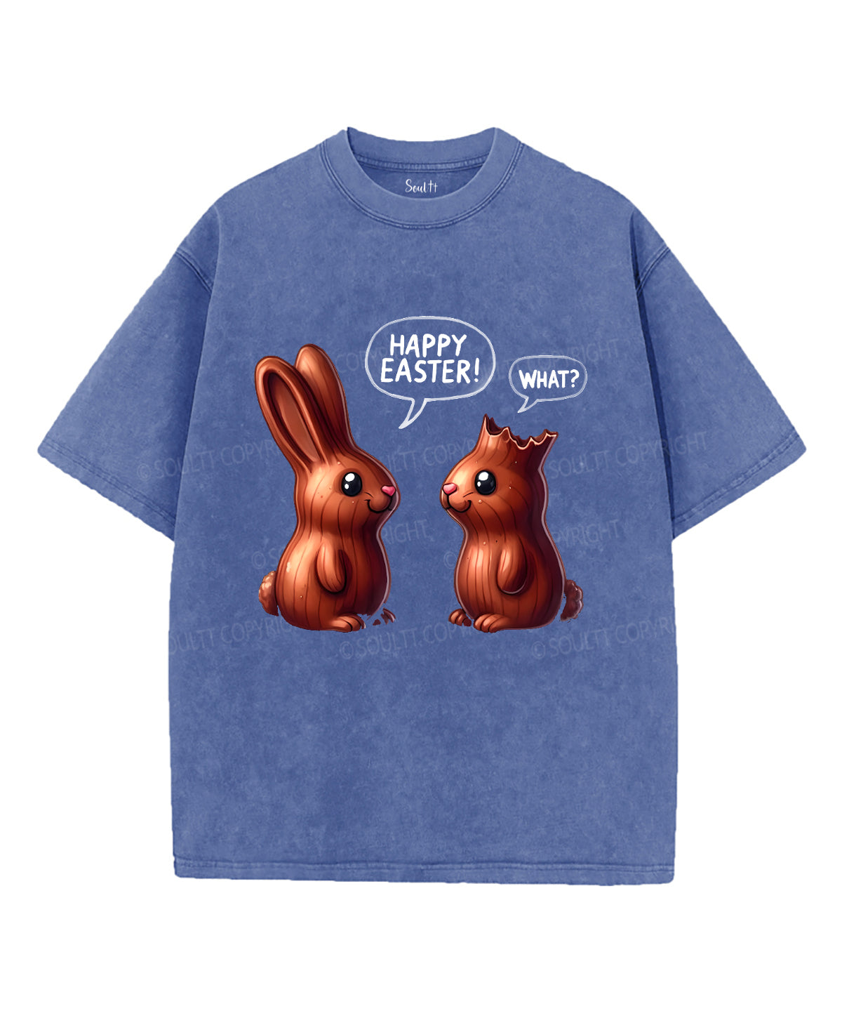 Happy Easter Unisex Washed Christian T-shirt