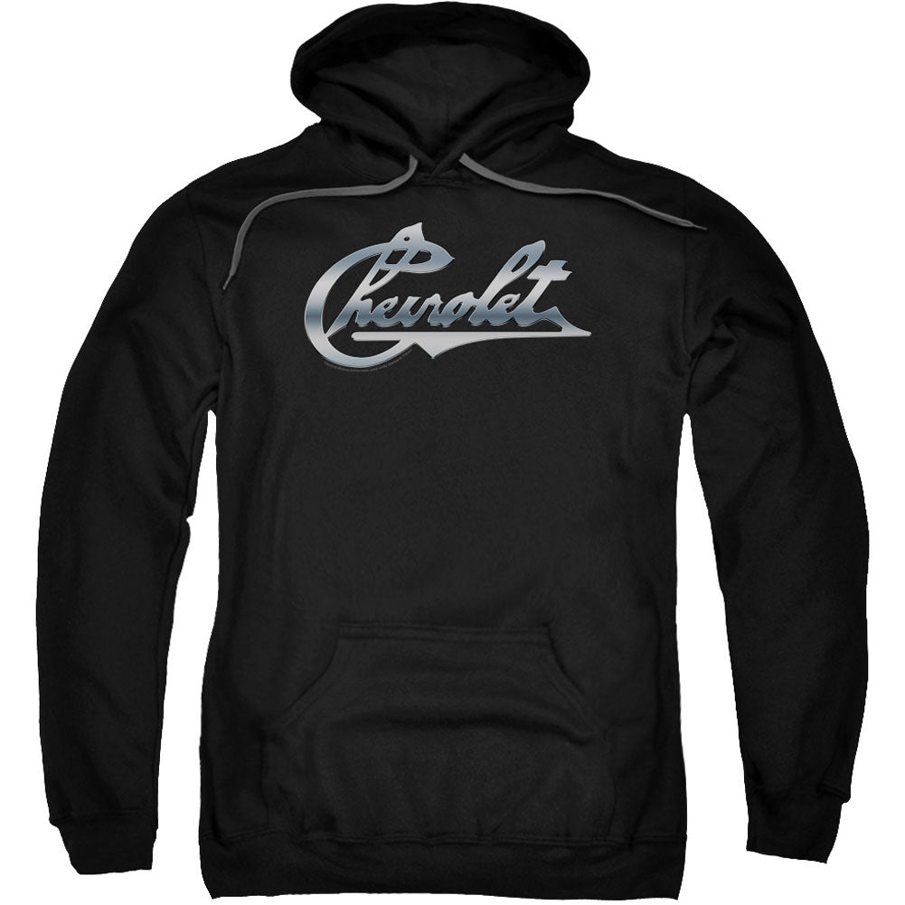 Chrome Vintage Chevy Bowtie Adult 25% Poly Hooded Sweatshirt