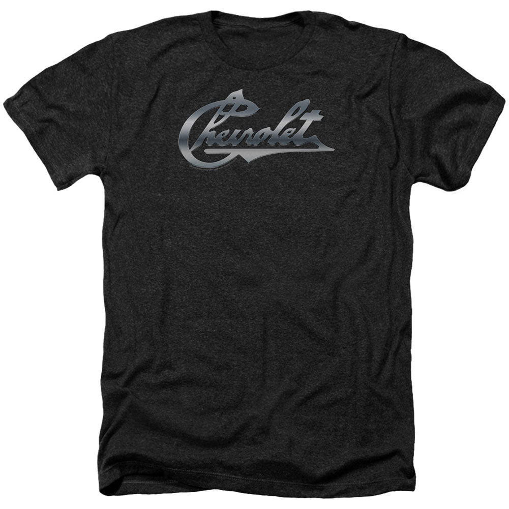 Chrome Vintage Chevy Bowtie Adult Heather 40% Poly T-shirt