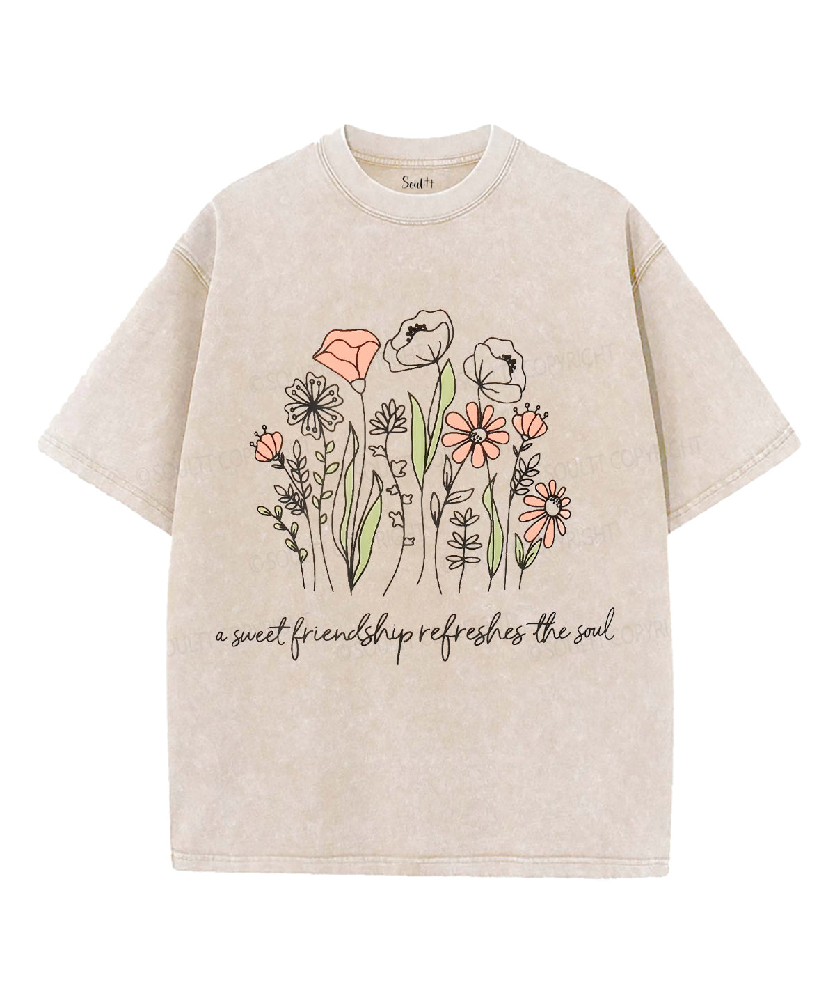A Sweet Friendship Refreshes The Soul Unisex Washed Christian T-shirt