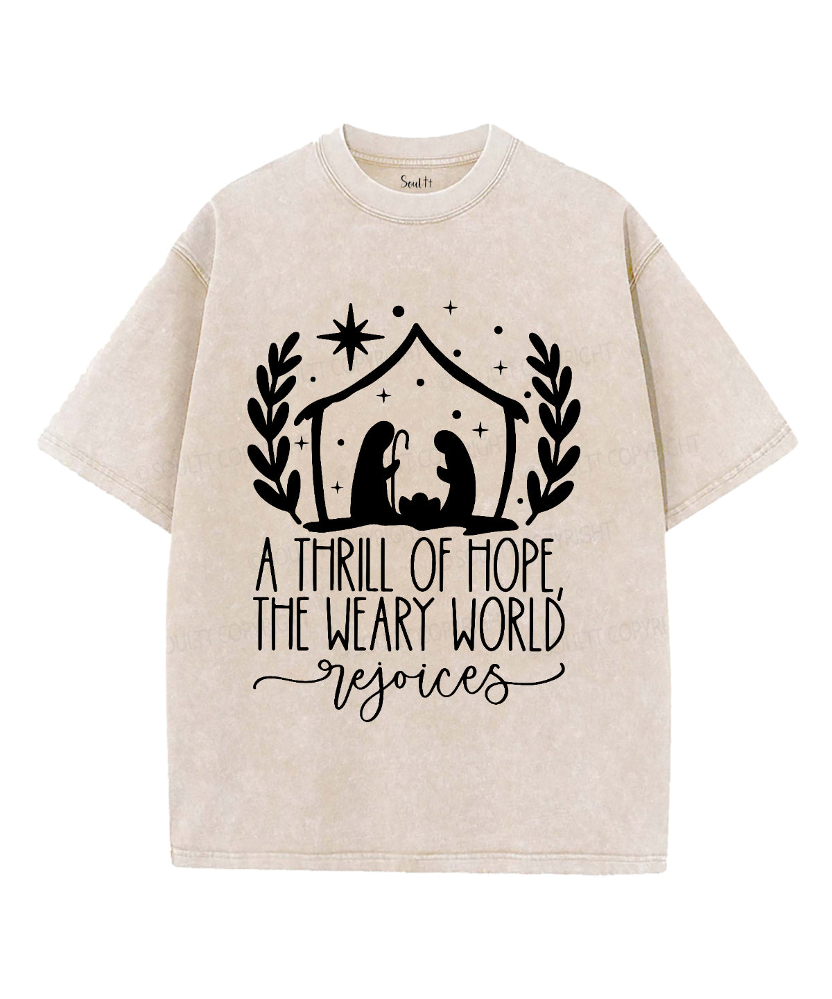 A Thrill Of Hope Washed Christian T-shirt Style001
