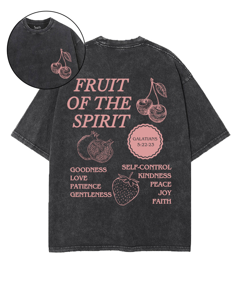 Fruit Of The Spirit Double Sided Unisex Washed Christian T-shirt Style007