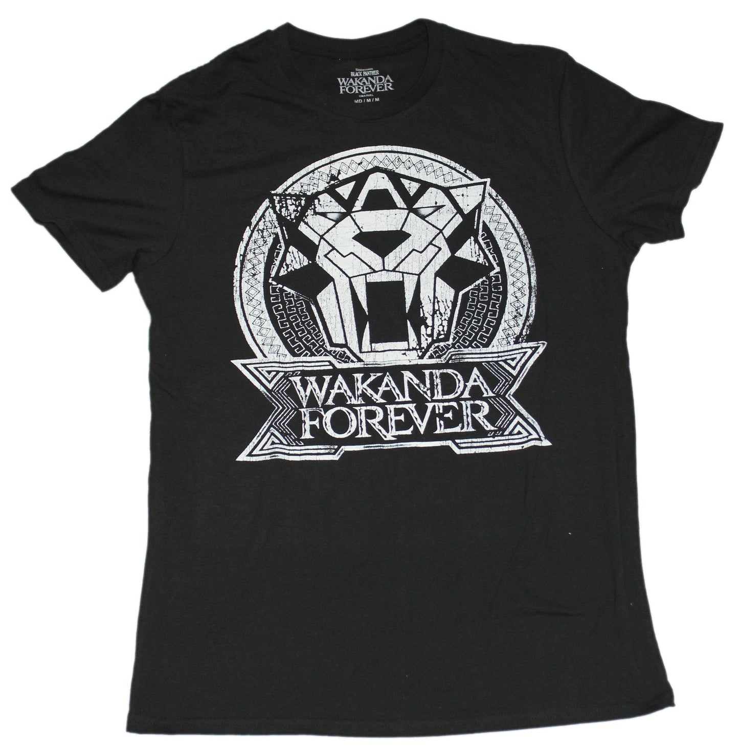 Black Panther Mens T-Shirt - Wakanda Forever Distressed Image