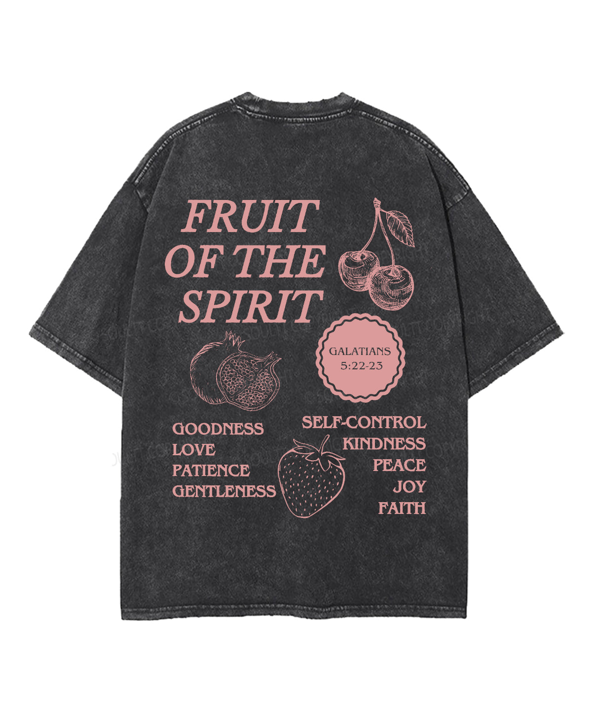 Fruit Of The Spirit Double Sided Unisex Washed Christian T-shirt Style007