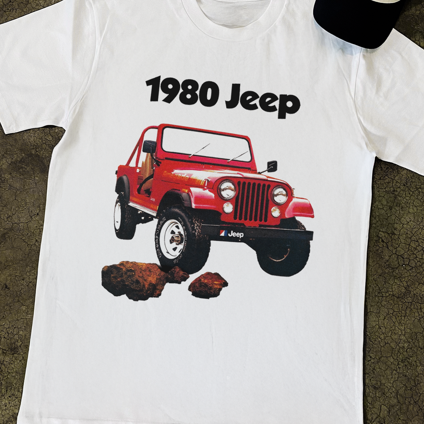 '1980 JEEP' OFF ROAD HEAVY WHITE TEE