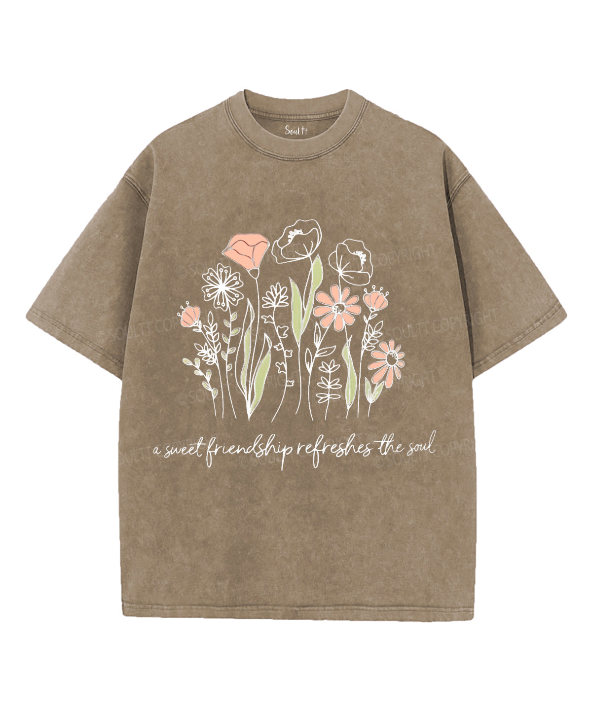 A Sweet Friendship Refreshes The Soul Unisex Washed Christian T-shirt