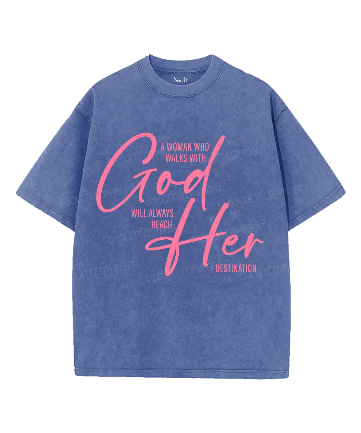 A Woman Who Walks With God Unisex Washed Christian T-shirt