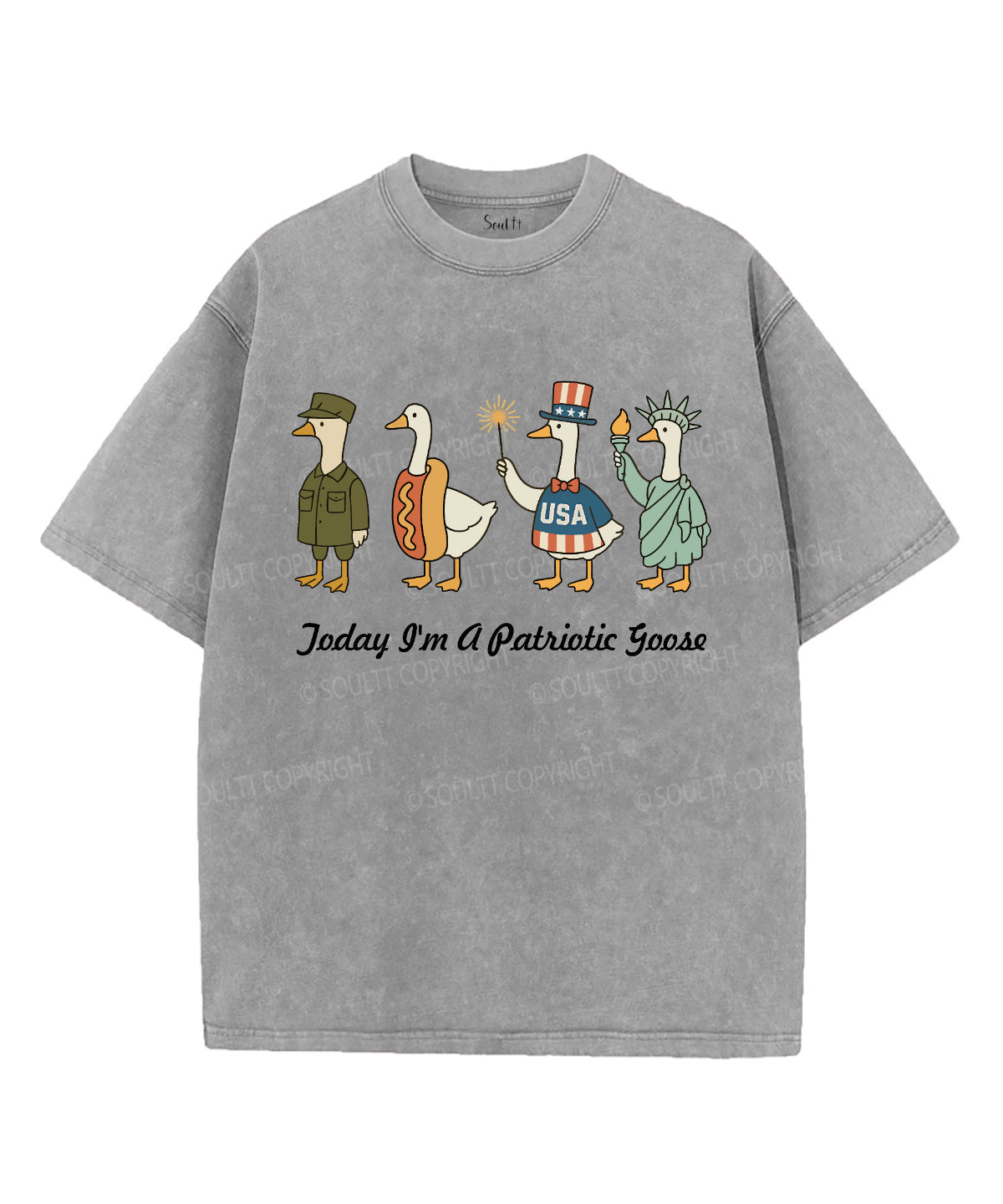 Today I'm A Patriotic Goose Unisex Washed Christian T-shirt