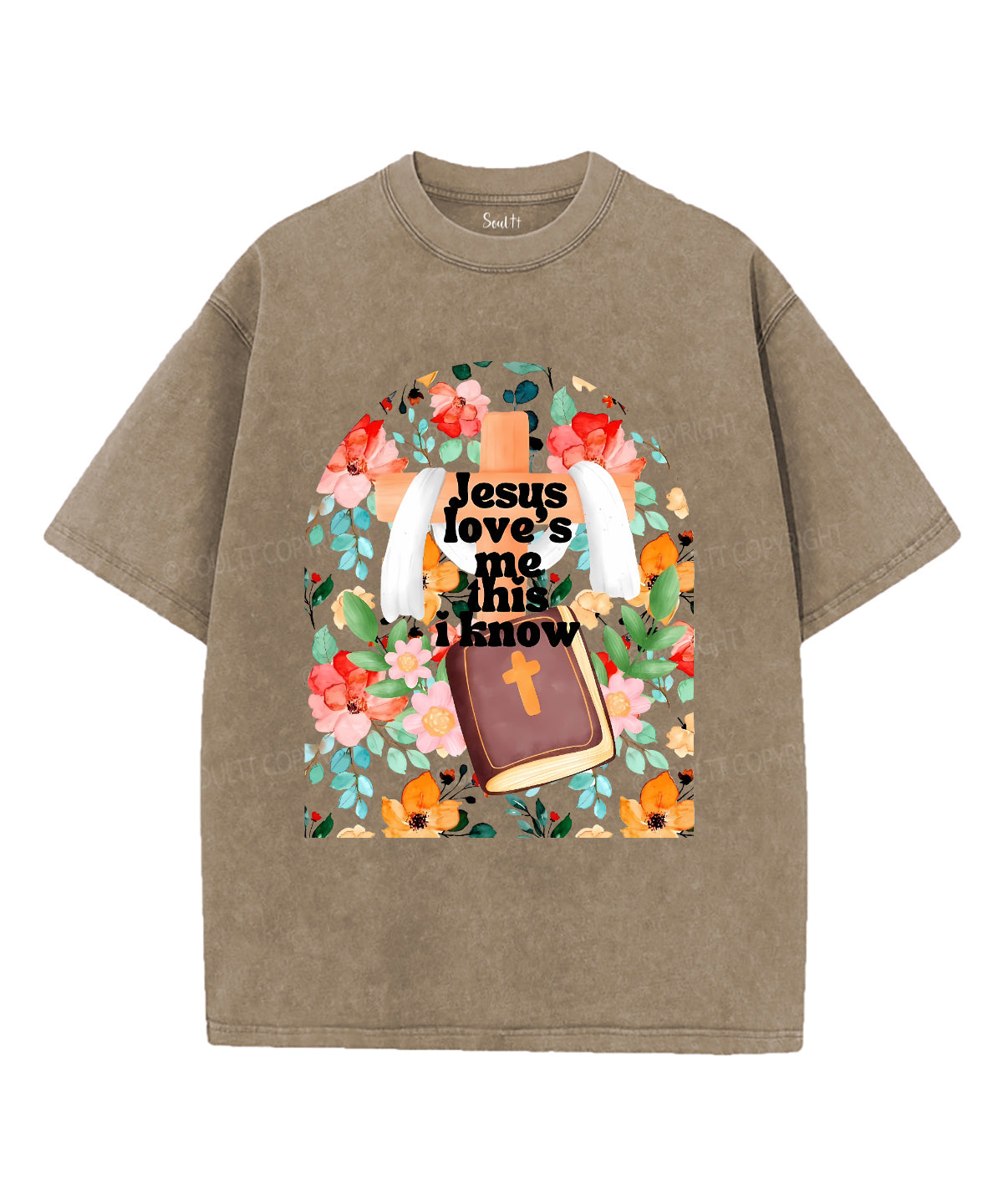 Jesus Love's Me This I Kniw Unisex Washed Christian T-shirt