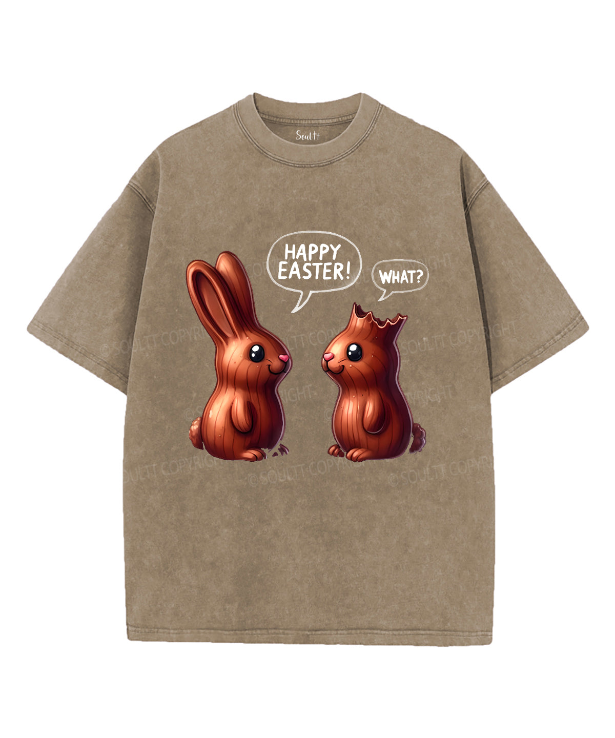 Happy Easter Unisex Washed Christian T-shirt