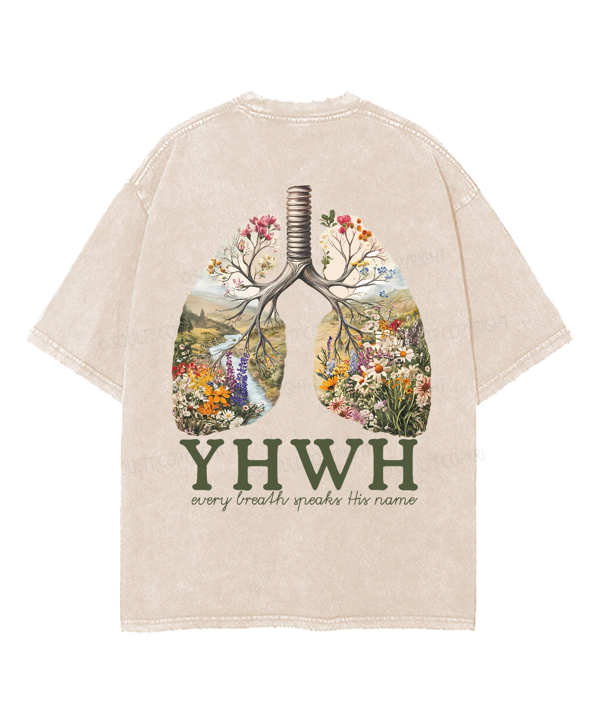 Every Breath Speaks His Name Double Sided Unisex Washed Christian T-shirt