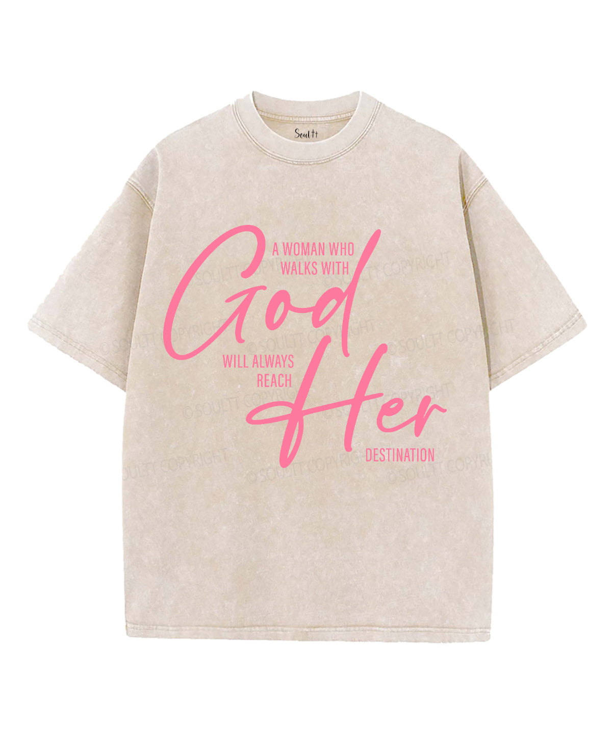 A Woman Who Walks With God Unisex Washed Christian T-shirt