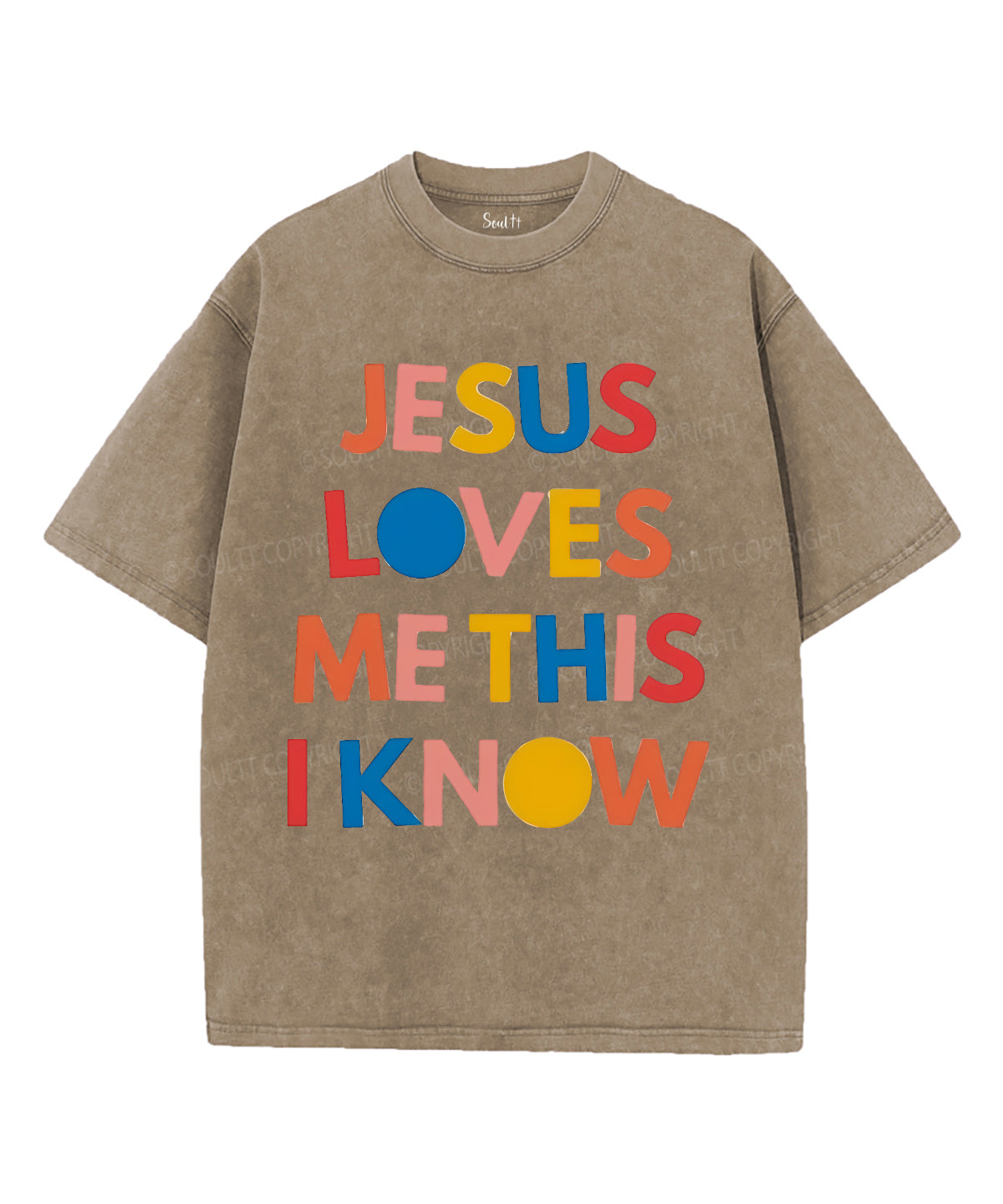 Jesus Loves Me Unisex Washed Christian T-shirt