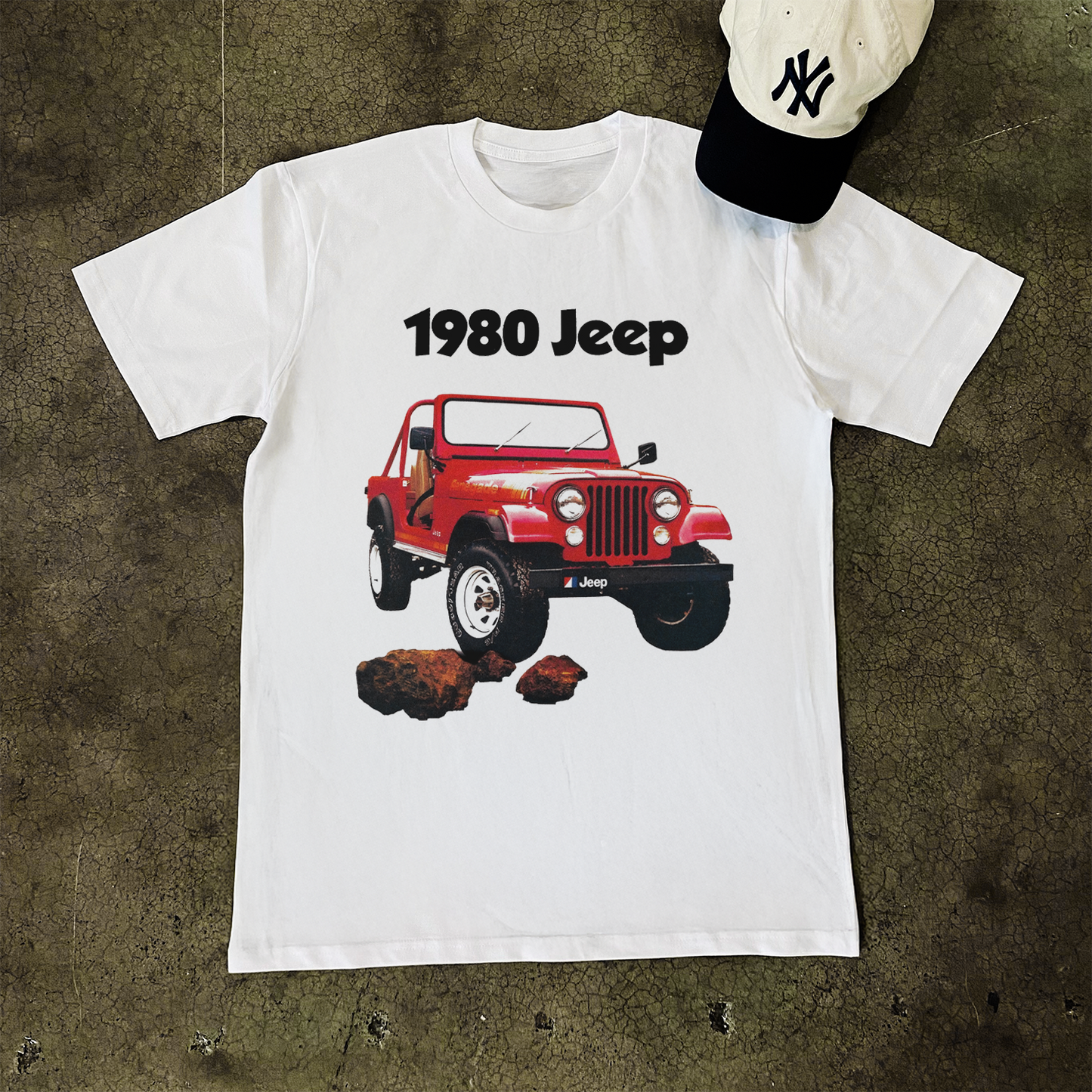 '1980 JEEP' OFF ROAD HEAVY WHITE TEE