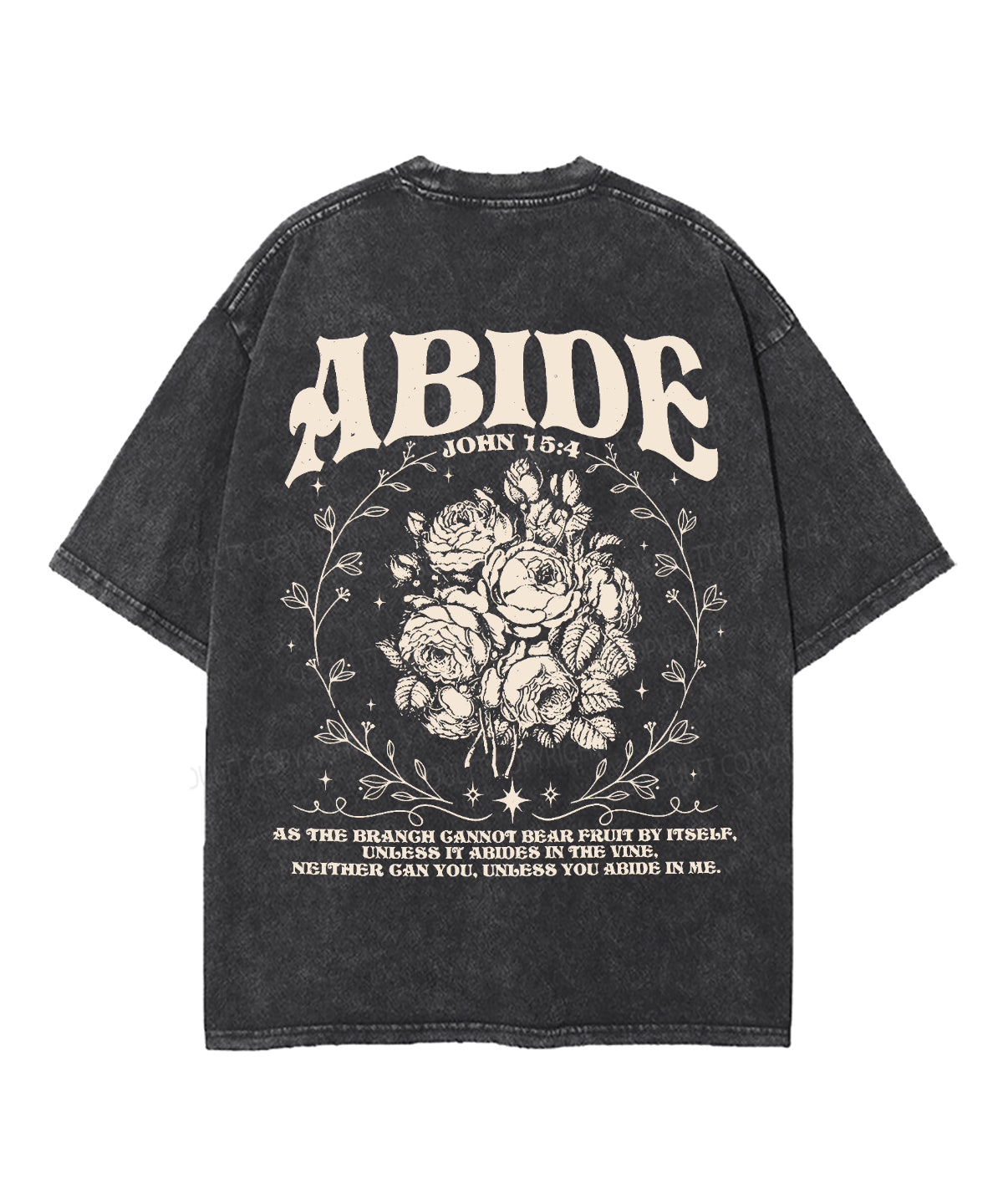 Abide Double Sided Unisex Washed Christian T-shirt