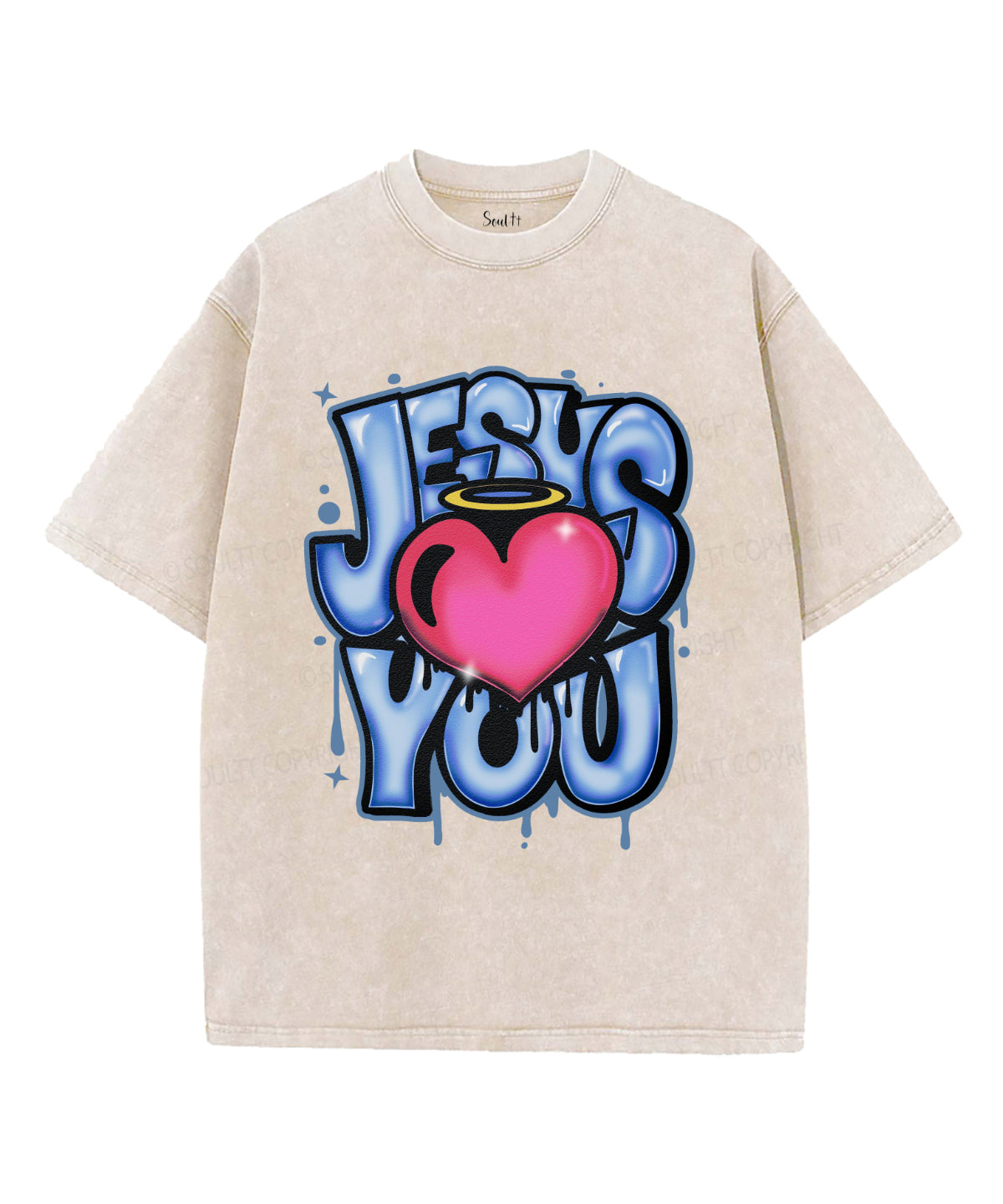 Jesus Love You Washed Christian T-shirt Style002