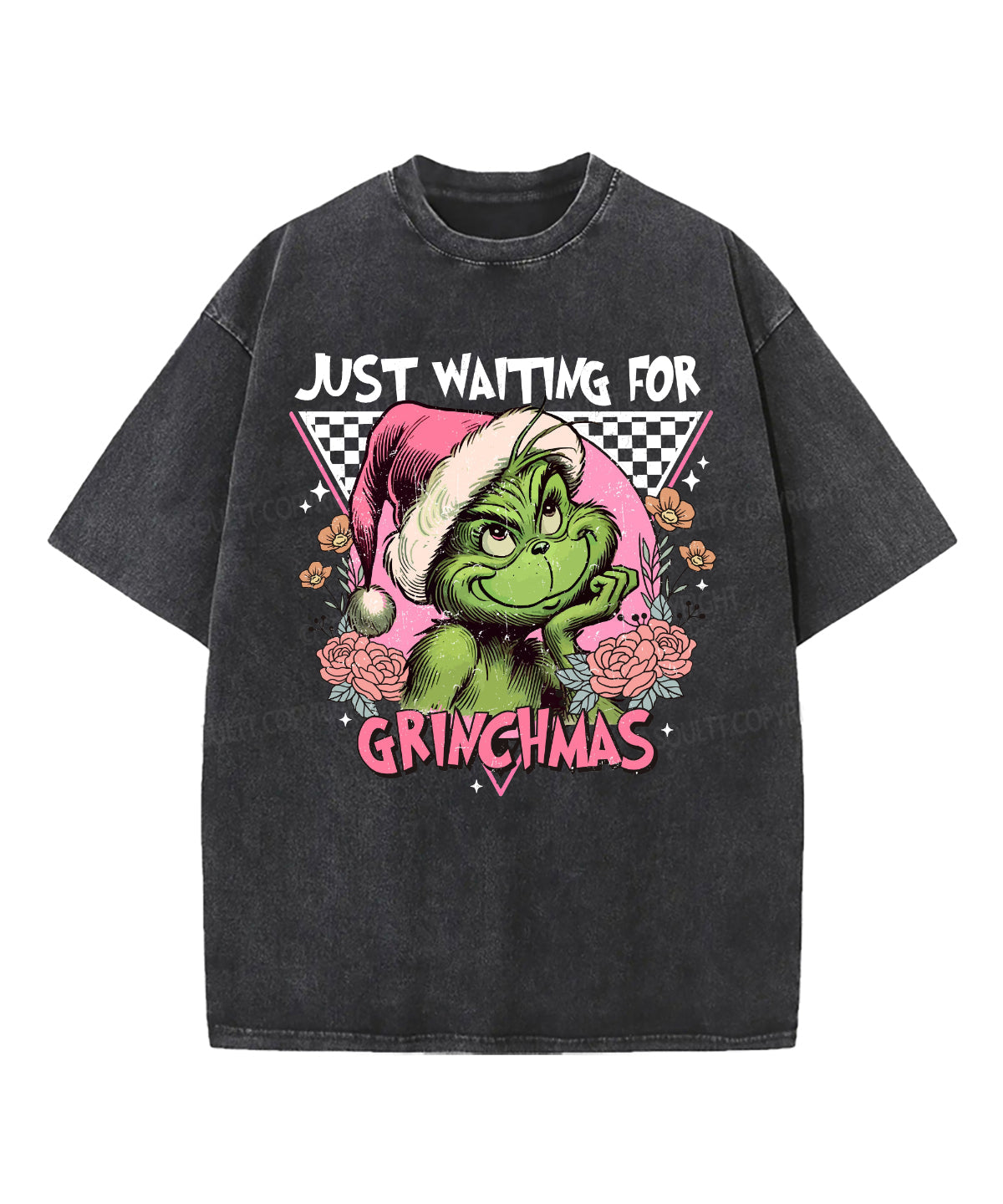Just Waiting For Grinchmas Washed Christian T-shirt
