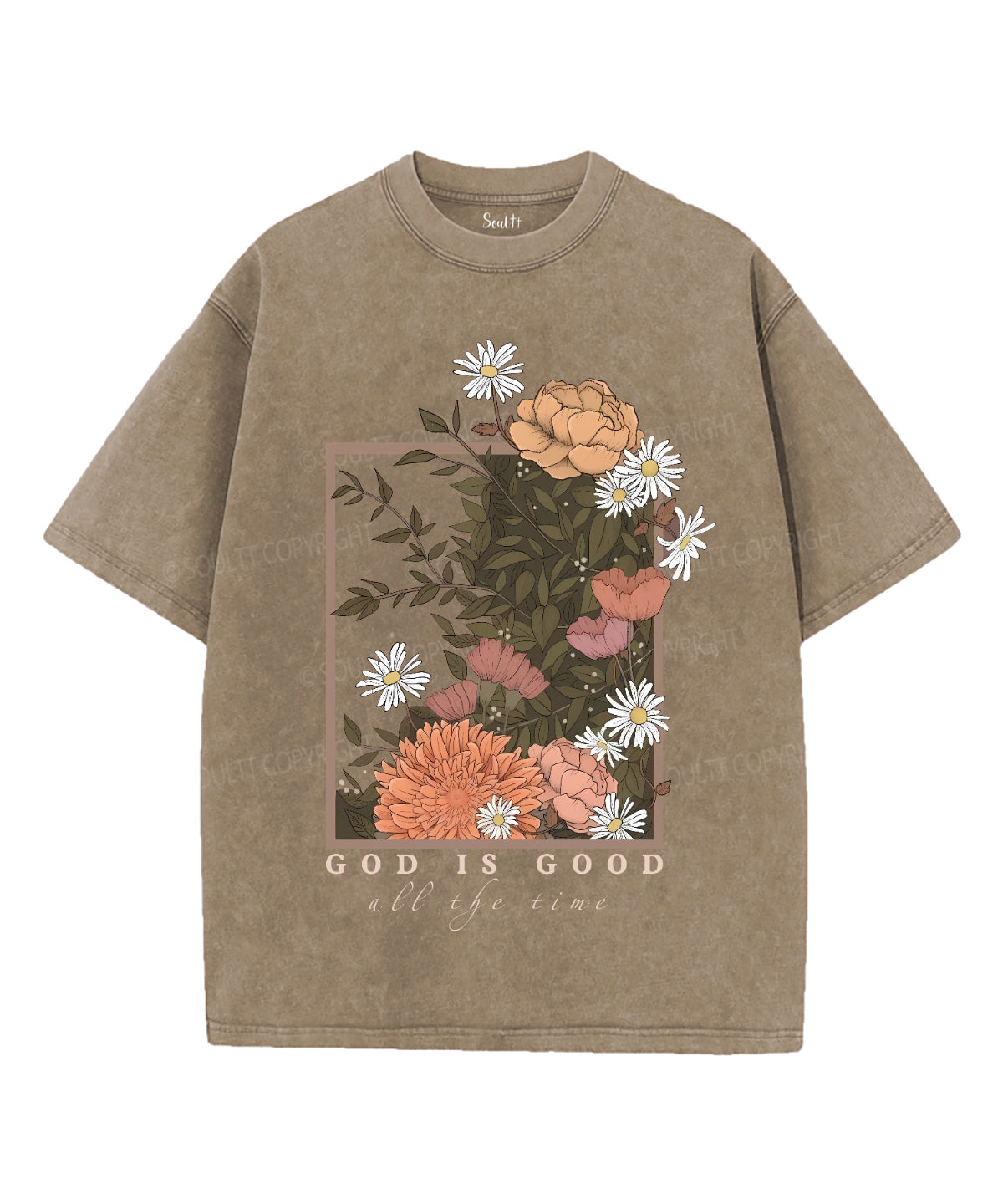 God Is Good Unisex Washed Christian T-shirt Style001