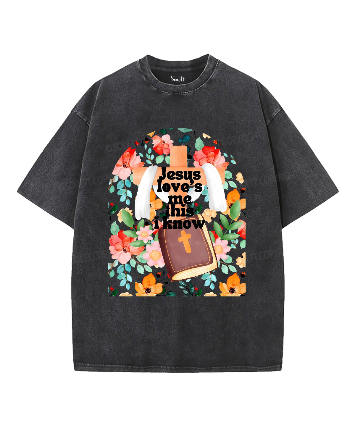 Jesus Love's Me This I Kniw Unisex Washed Christian T-shirt
