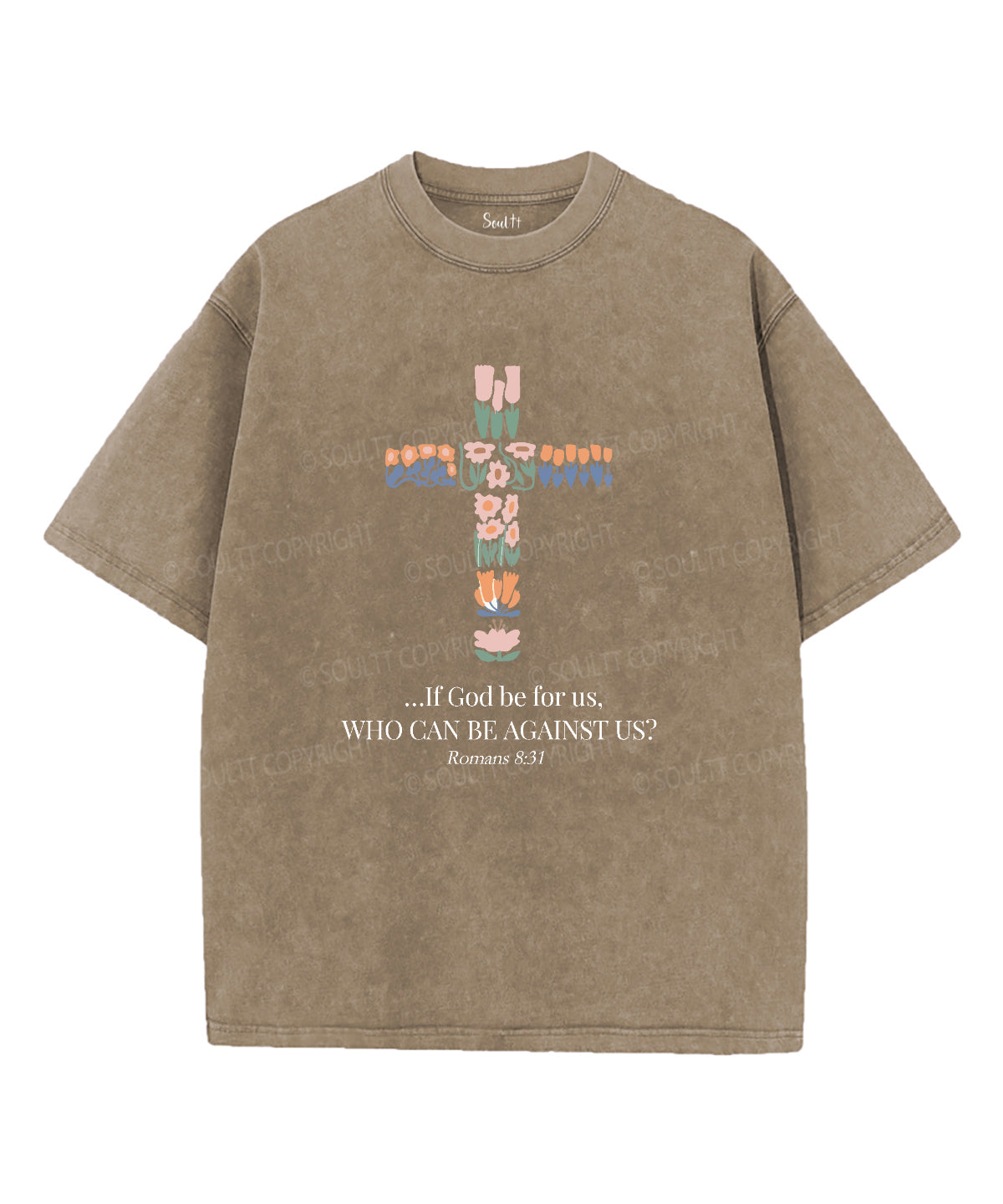 If God Be For Us Washed Christian T-shirt