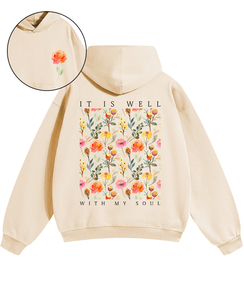 It Is Well With My Soul Double Sided Cotton Christian Hoodie