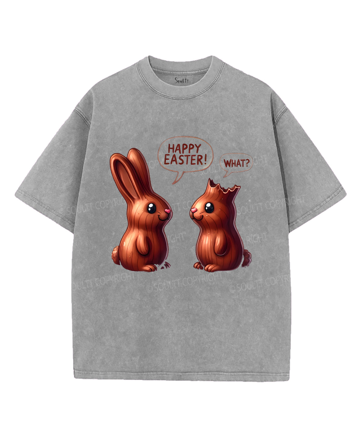 Happy Easter Unisex Washed Christian T-shirt