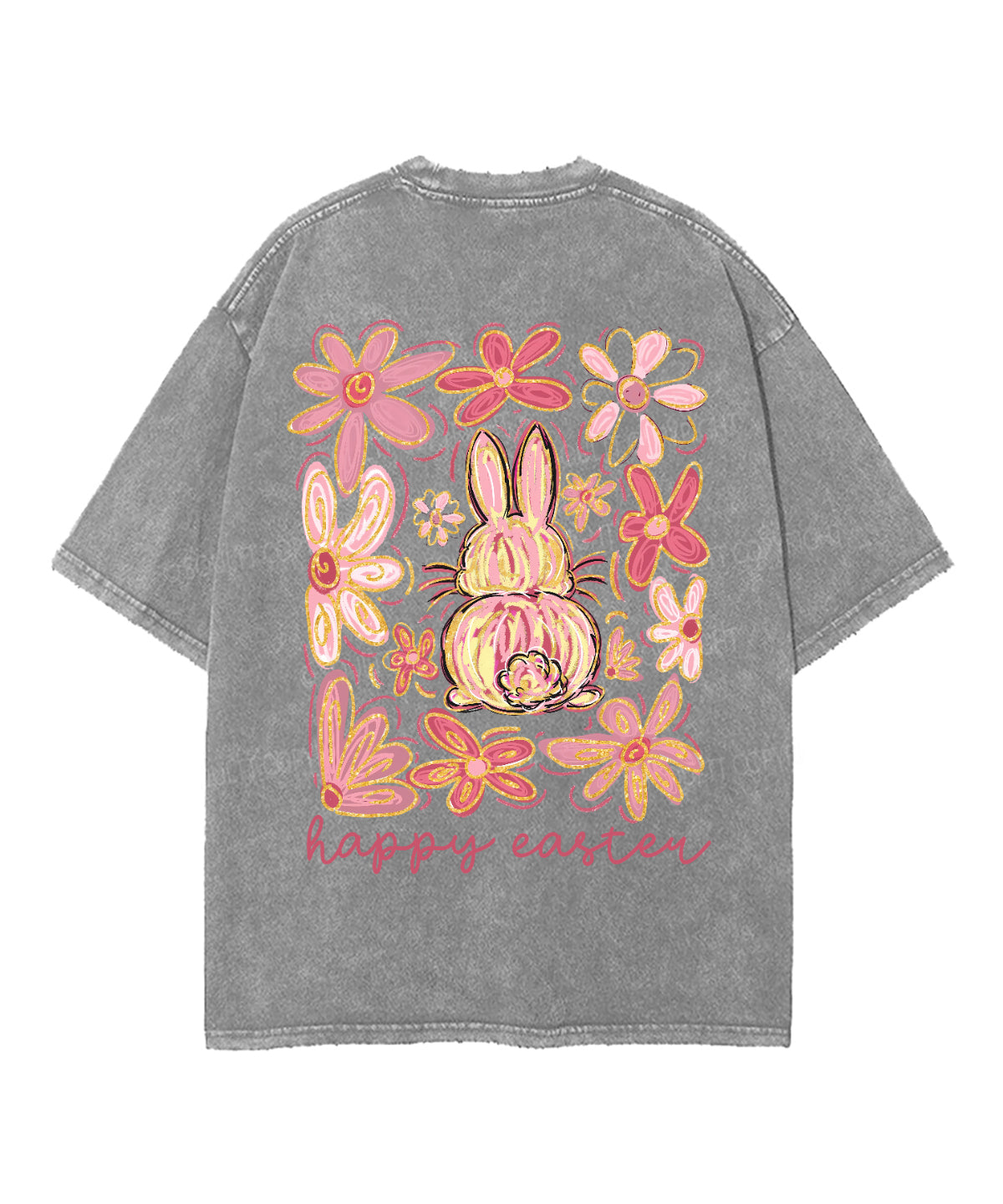 Happy Easter Double Sided Unisex Washed Christian T-shirt