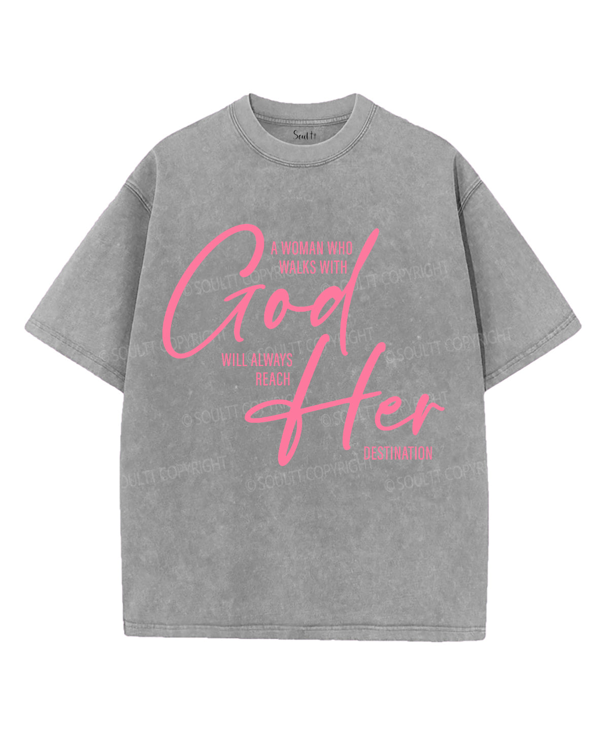 A Woman Who Walks With God Unisex Washed Christian T-shirt