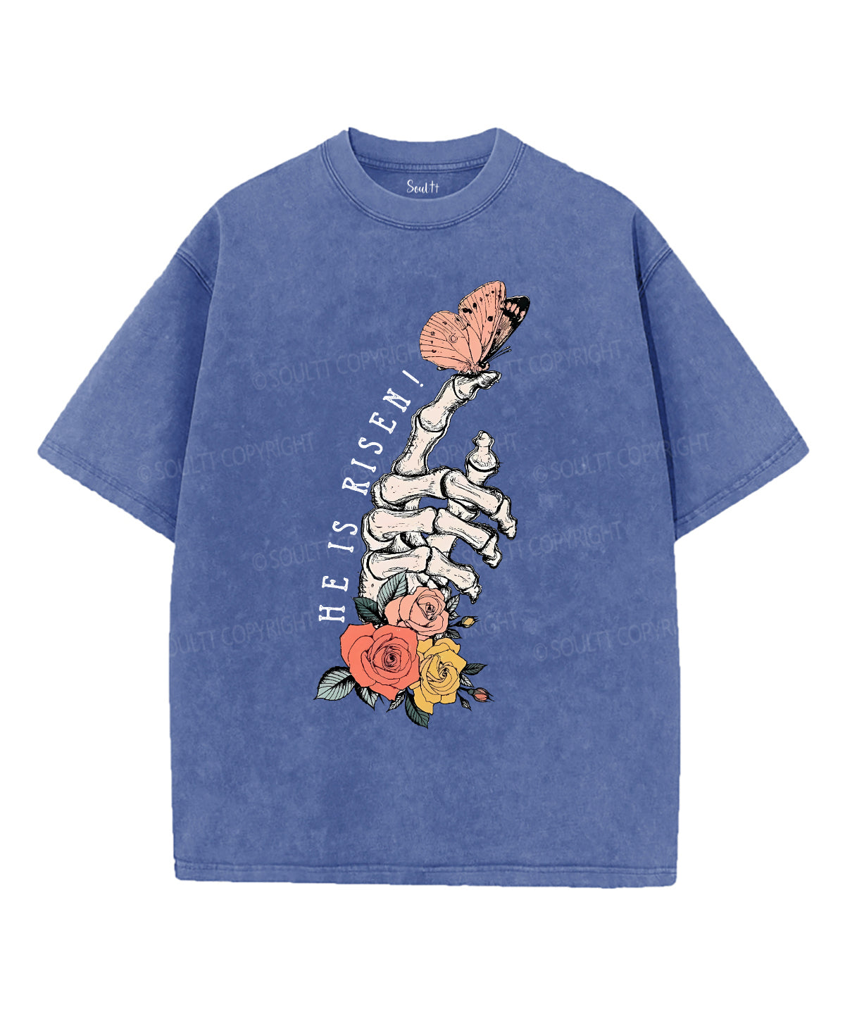 He Is Risen Unisex Washed Christian T-shirt Style007