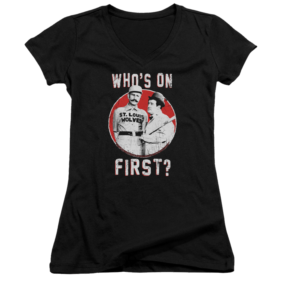 Abbott and Costello First - Juniors V-Neck T-Shirt