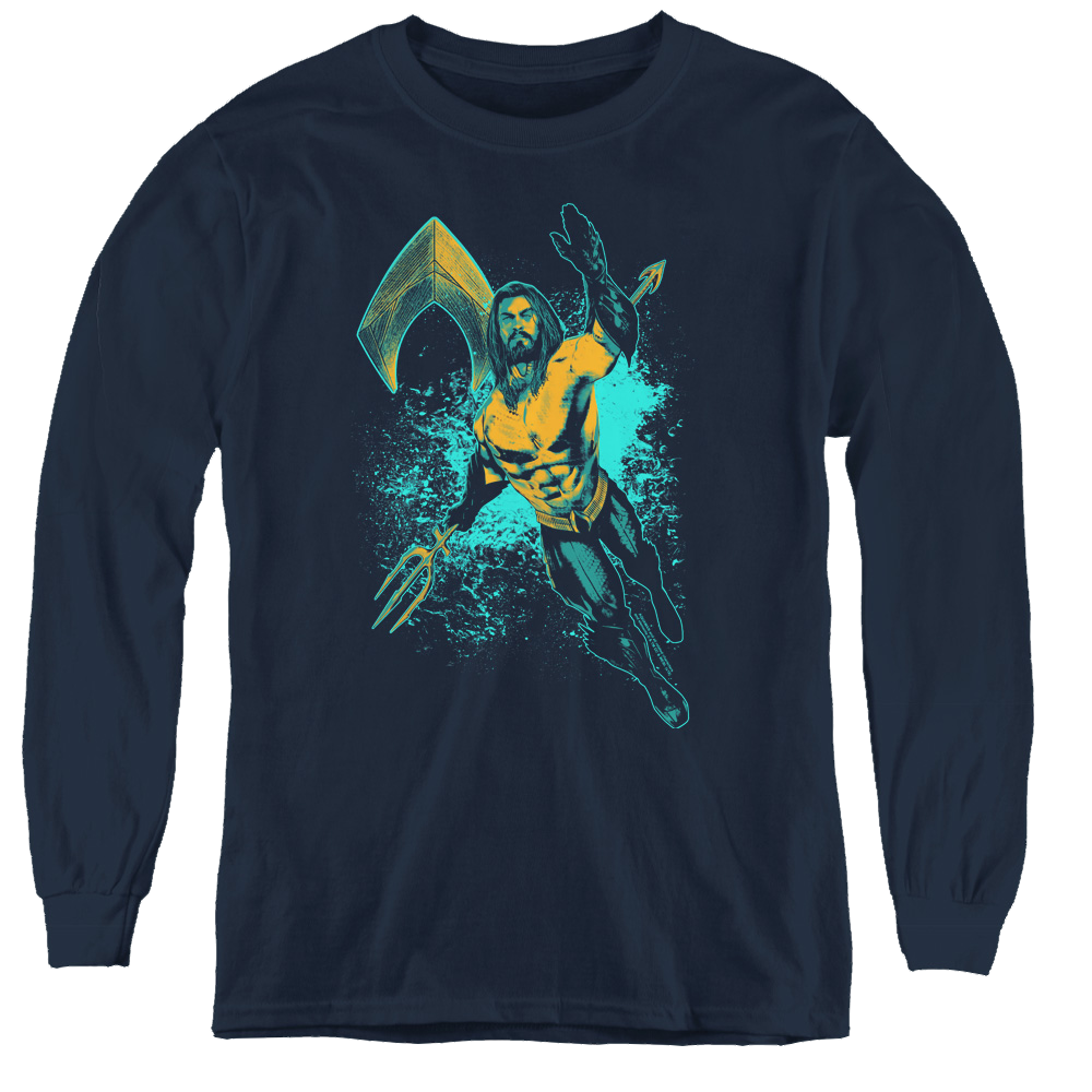 Aquaman Movie Make A Splash - Youth Long Sleeve T-Shirt