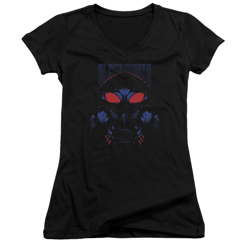 Aquaman Movie Black Manta - Juniors V-Neck T-Shirt