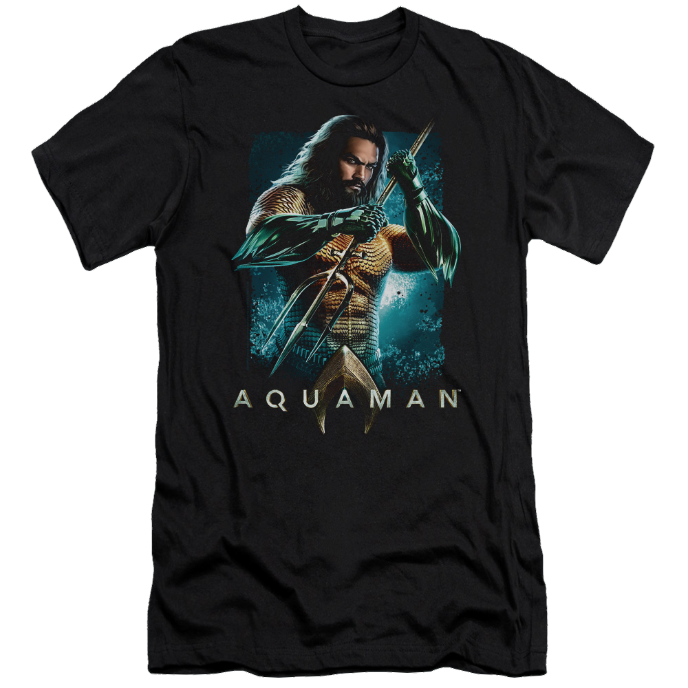 Aquaman Movie Trident - Men's Premium Slim Fit T-Shirt