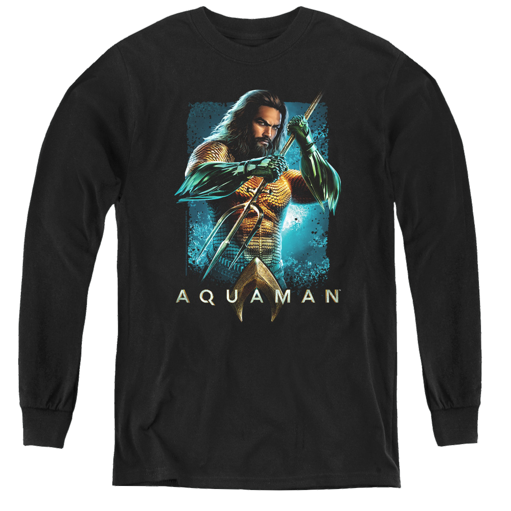 Aquaman Movie Trident - Youth Long Sleeve T-Shirt