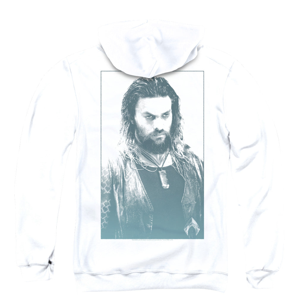 Aquaman Movie Salt Of The Sea Back Print Zipper Mens Hoodie White