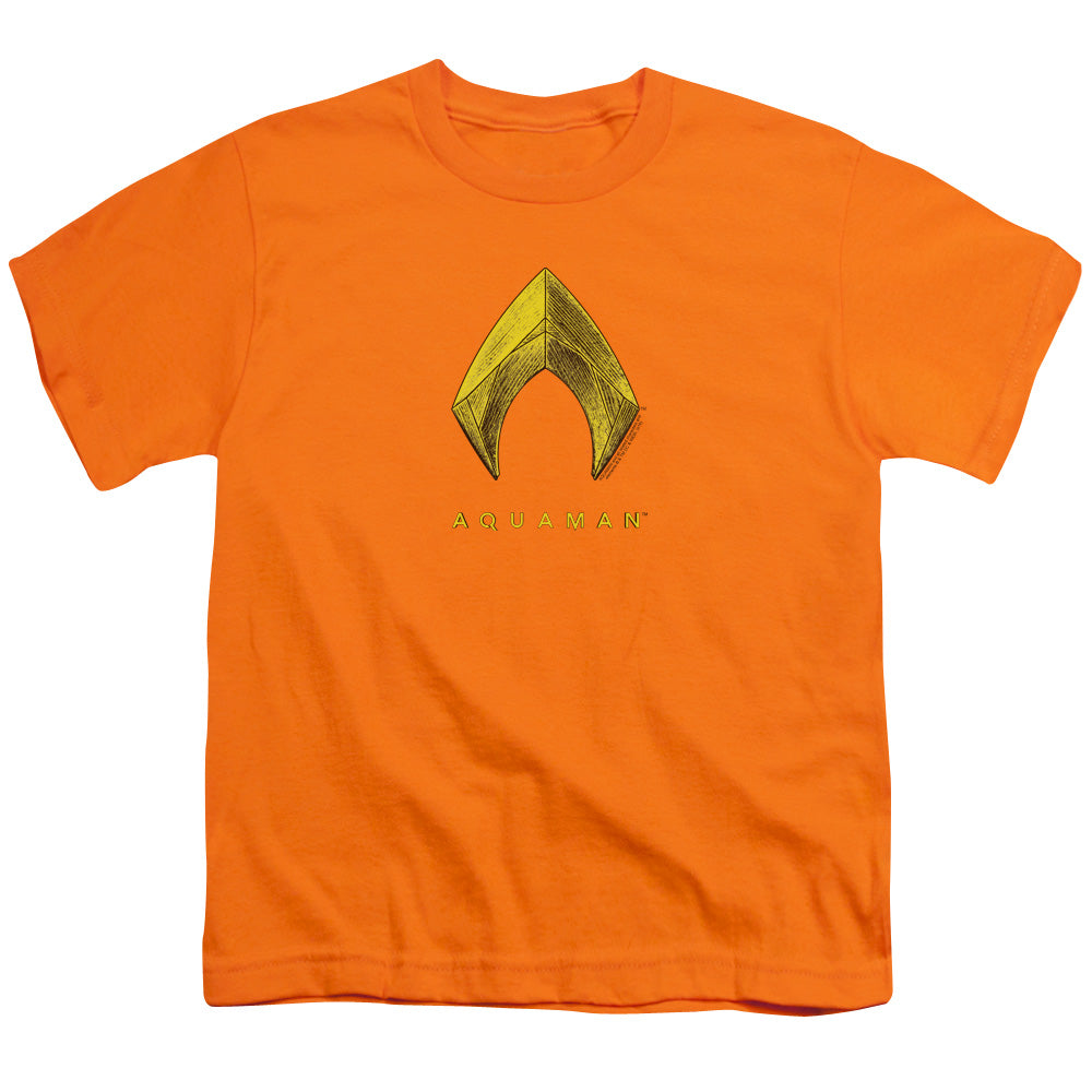 Aquaman Movie Aquaman Logo Kids Youth T Shirt Orange