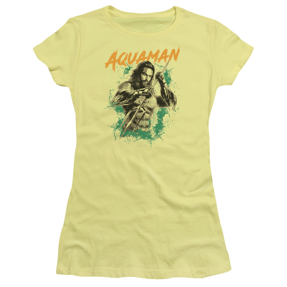 Aquaman Movie Locals Only Junior Sheer Cap Sleeve Womens T Shirt Banana